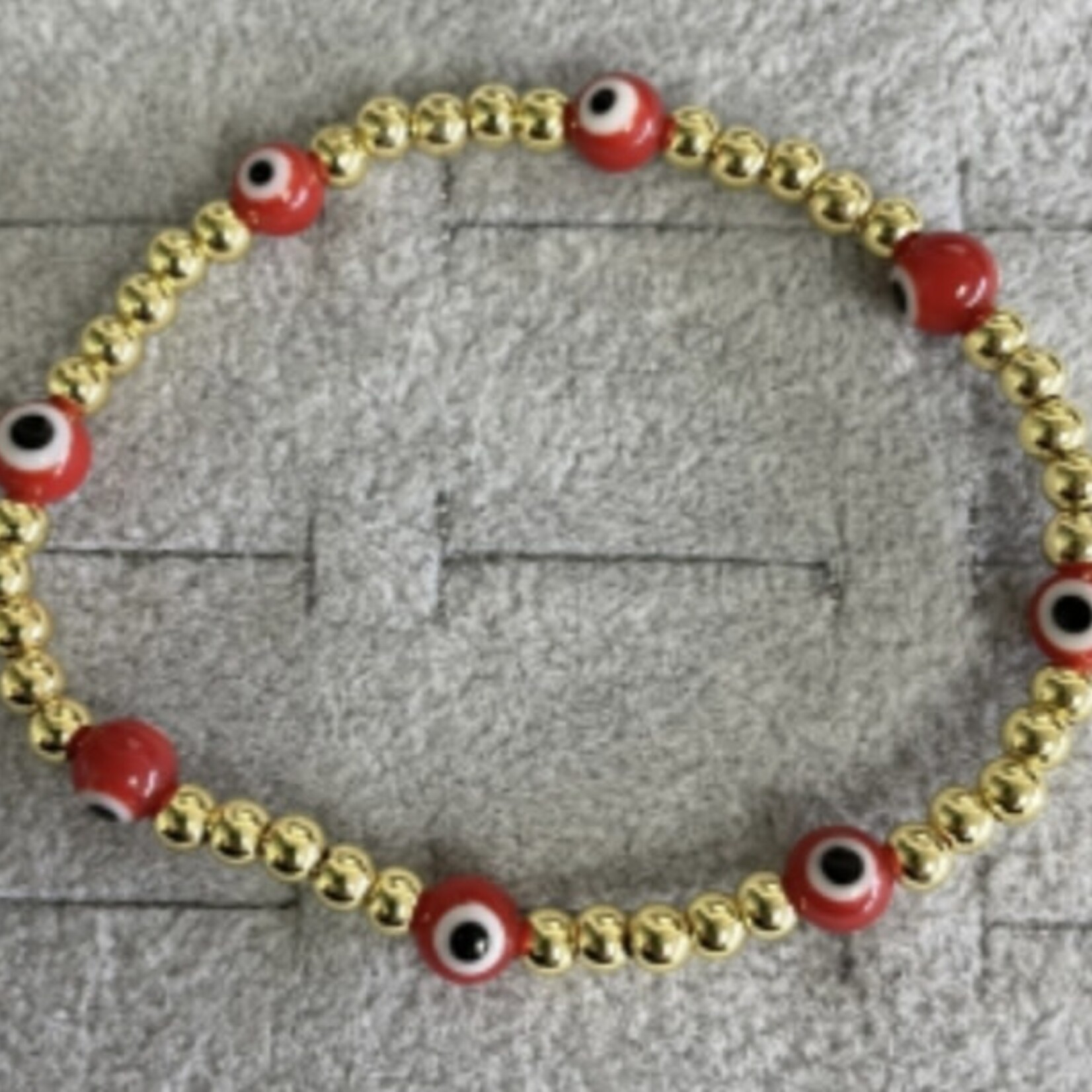 Red Evil Eye with Gold Bracelet