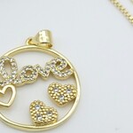 “Love” with Hearts Necklace