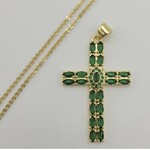 Green Gold Cross Necklace