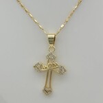Gold Cross with Diamonds Necklace