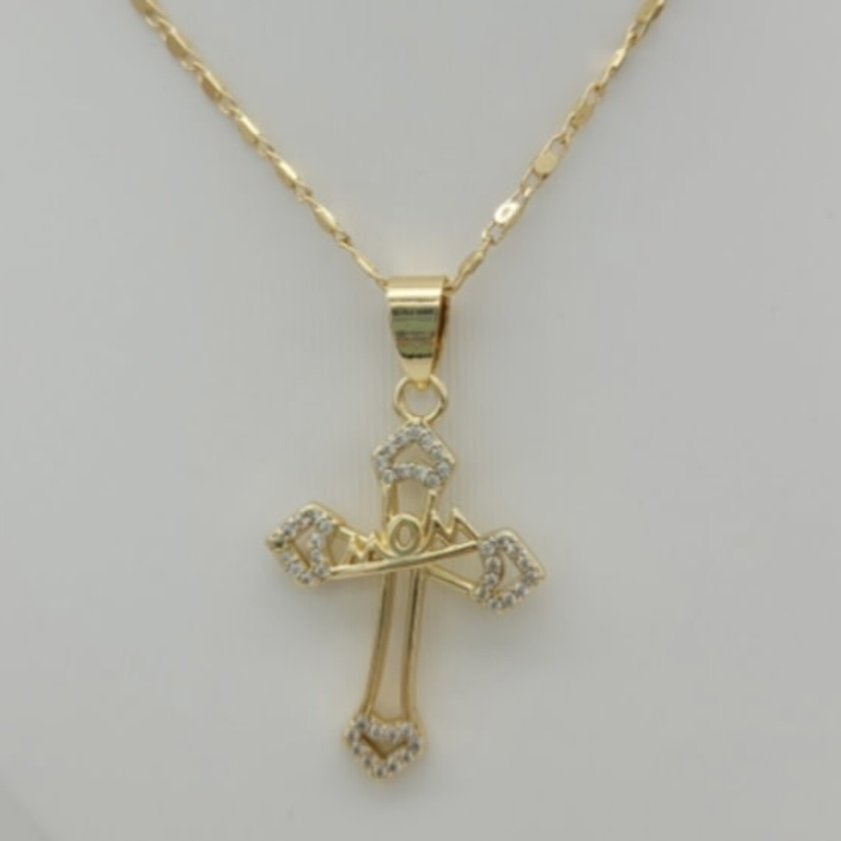 Gold Cross with Diamonds Necklace