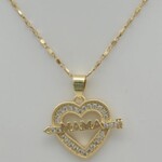 “Mamá” Gold with Diamonds Necklace