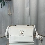 Bone White Purse with Gold Hoop Medium