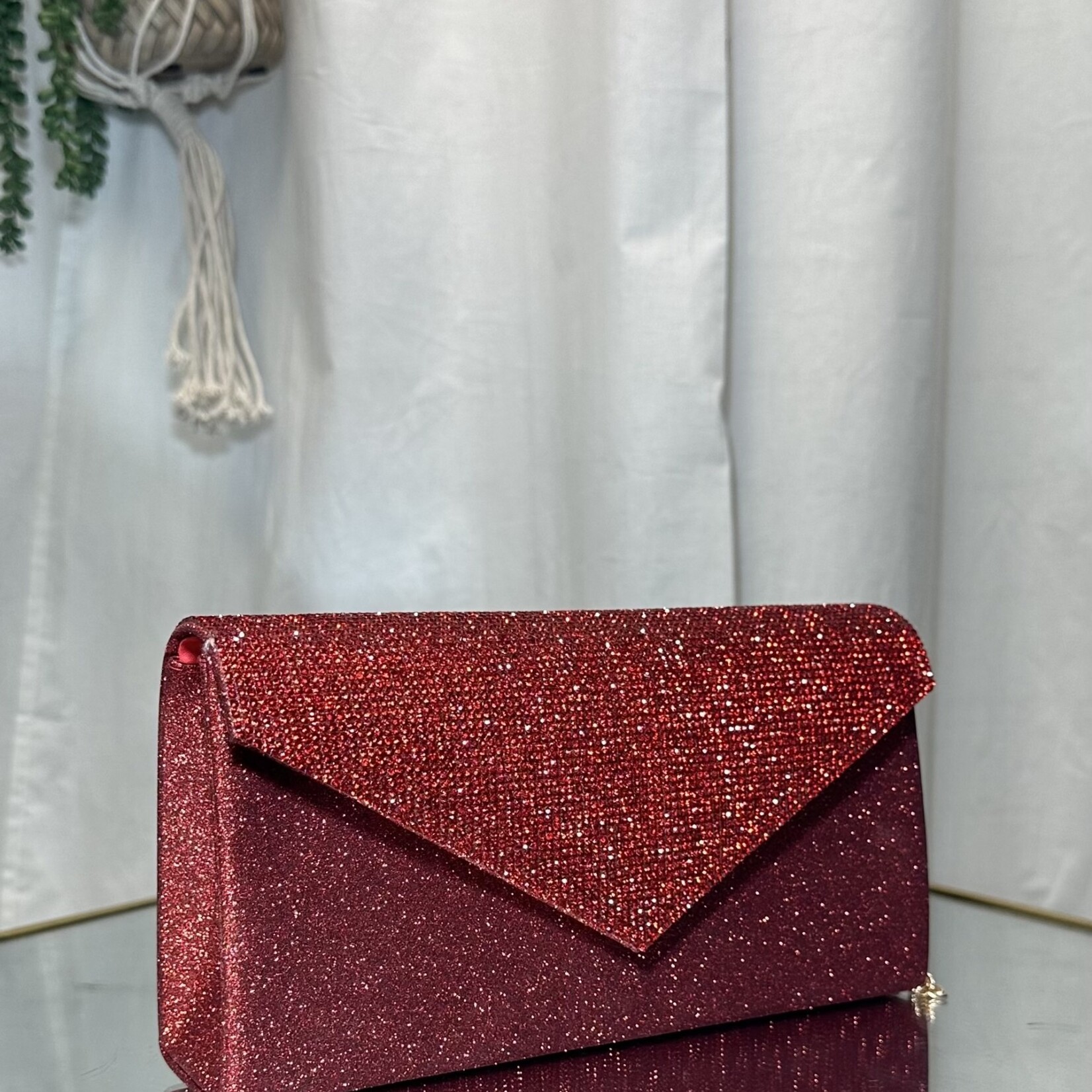 Red Small Purse with Red Rhinestones