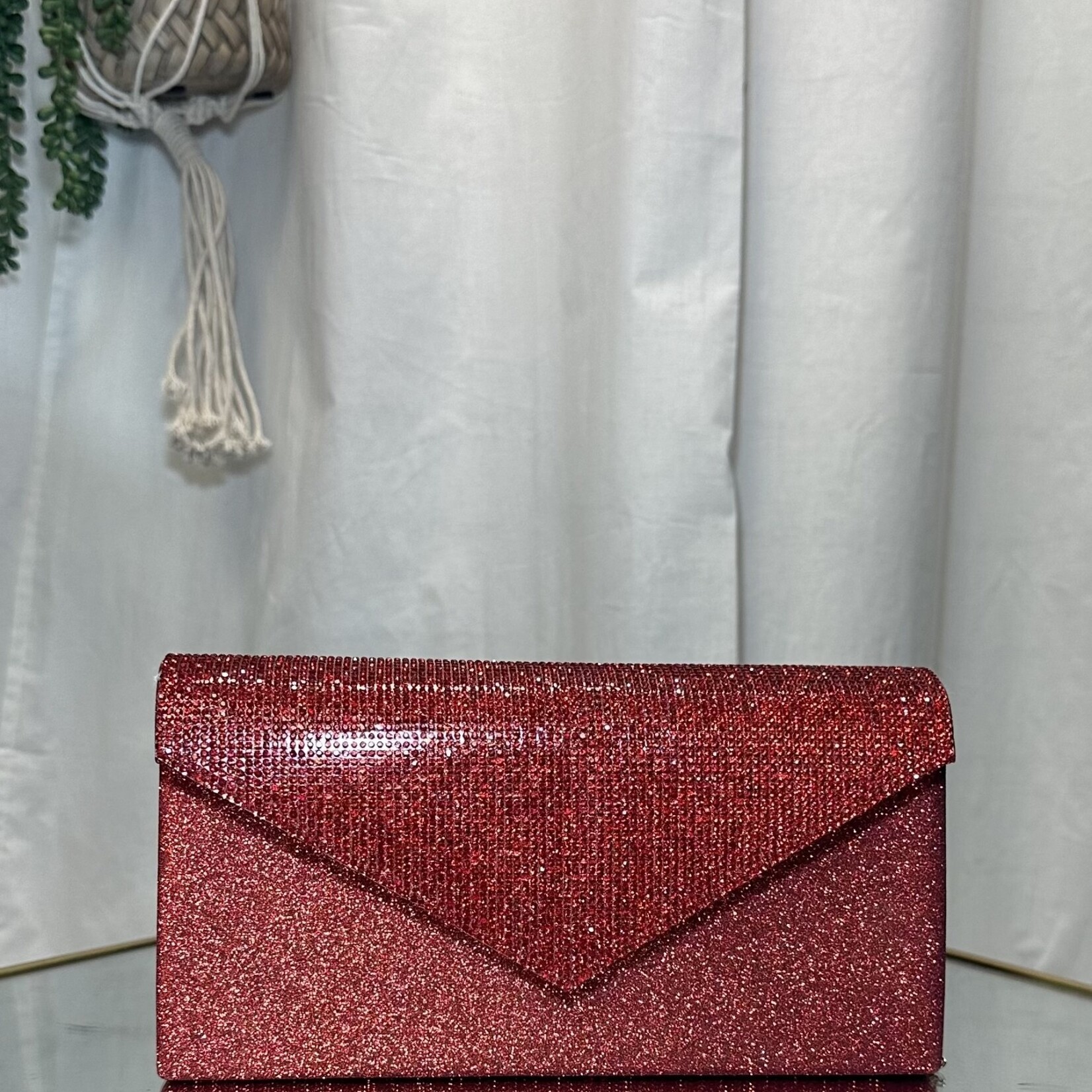 Red Small Purse with Red Rhinestones