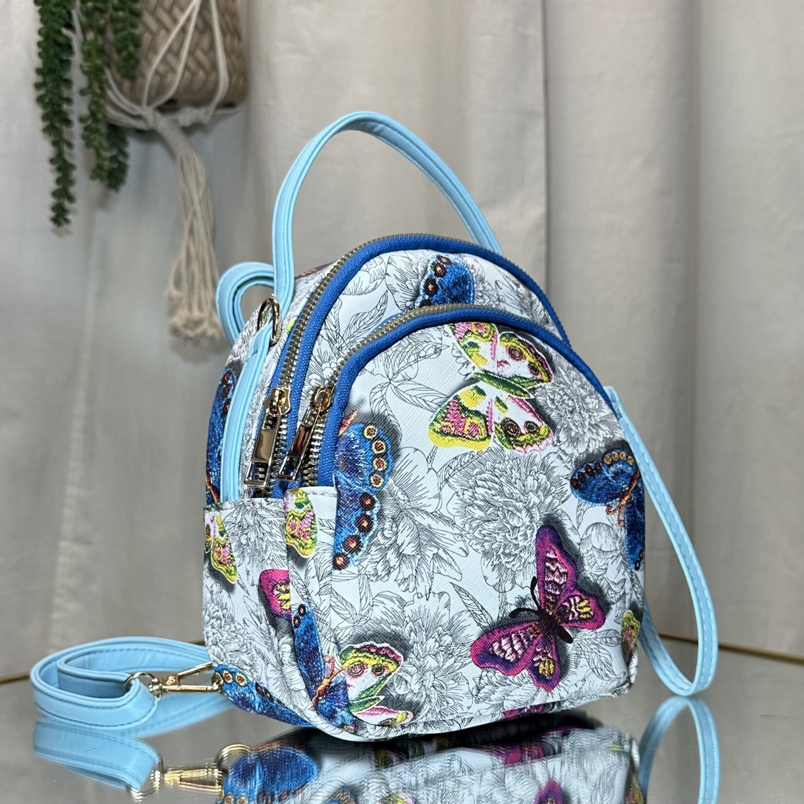 Blue Butterfly Small Backpack