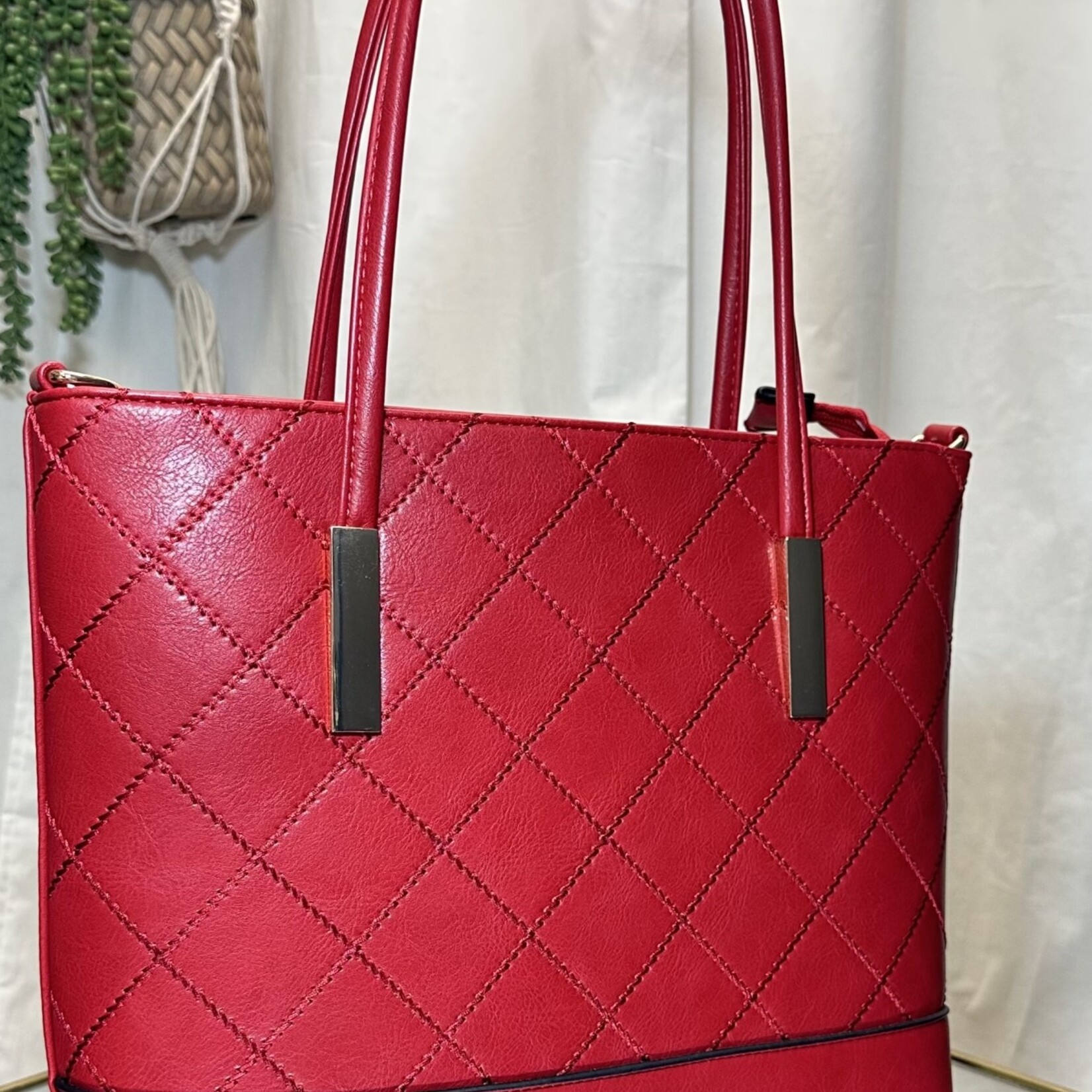 Shiny Red Large Purse