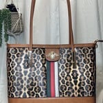 Cheetah Print with Queen Bee Large Purse