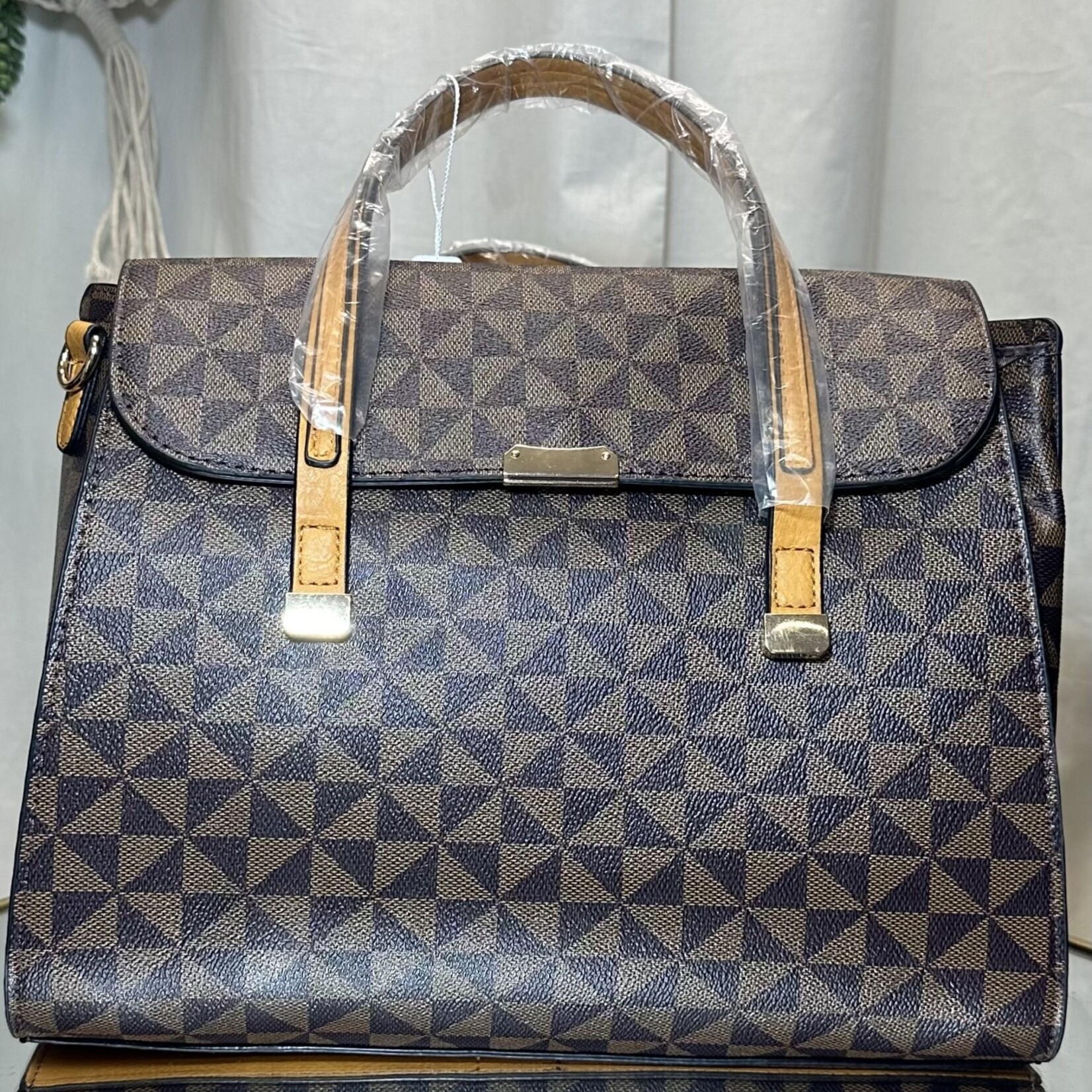 Caramel with Dark Brown Large Purse