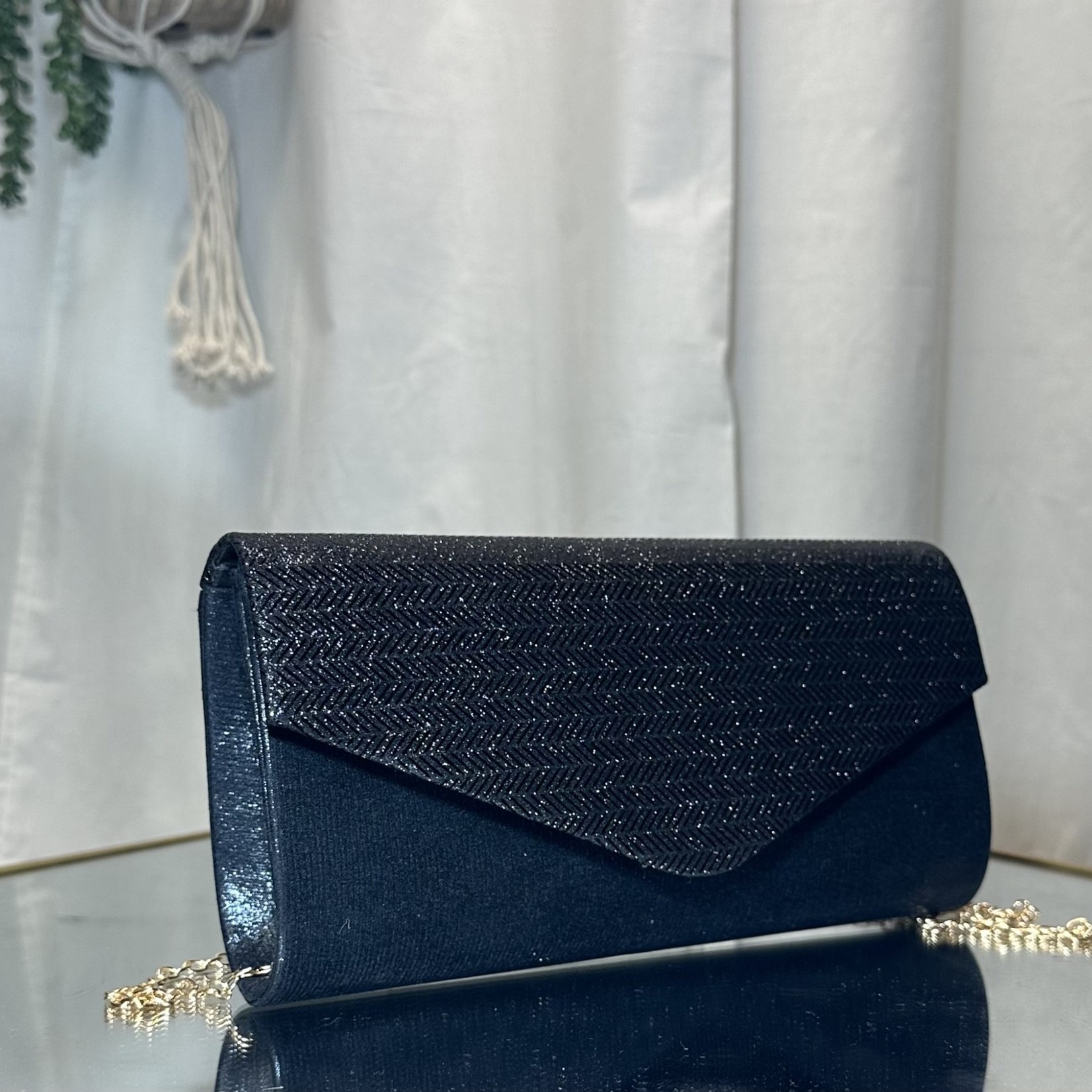 Black Small Purse with Black Rhinestones