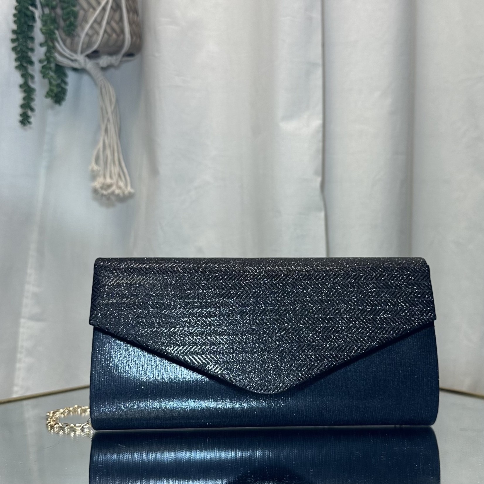 Black Small Purse with Black Rhinestones