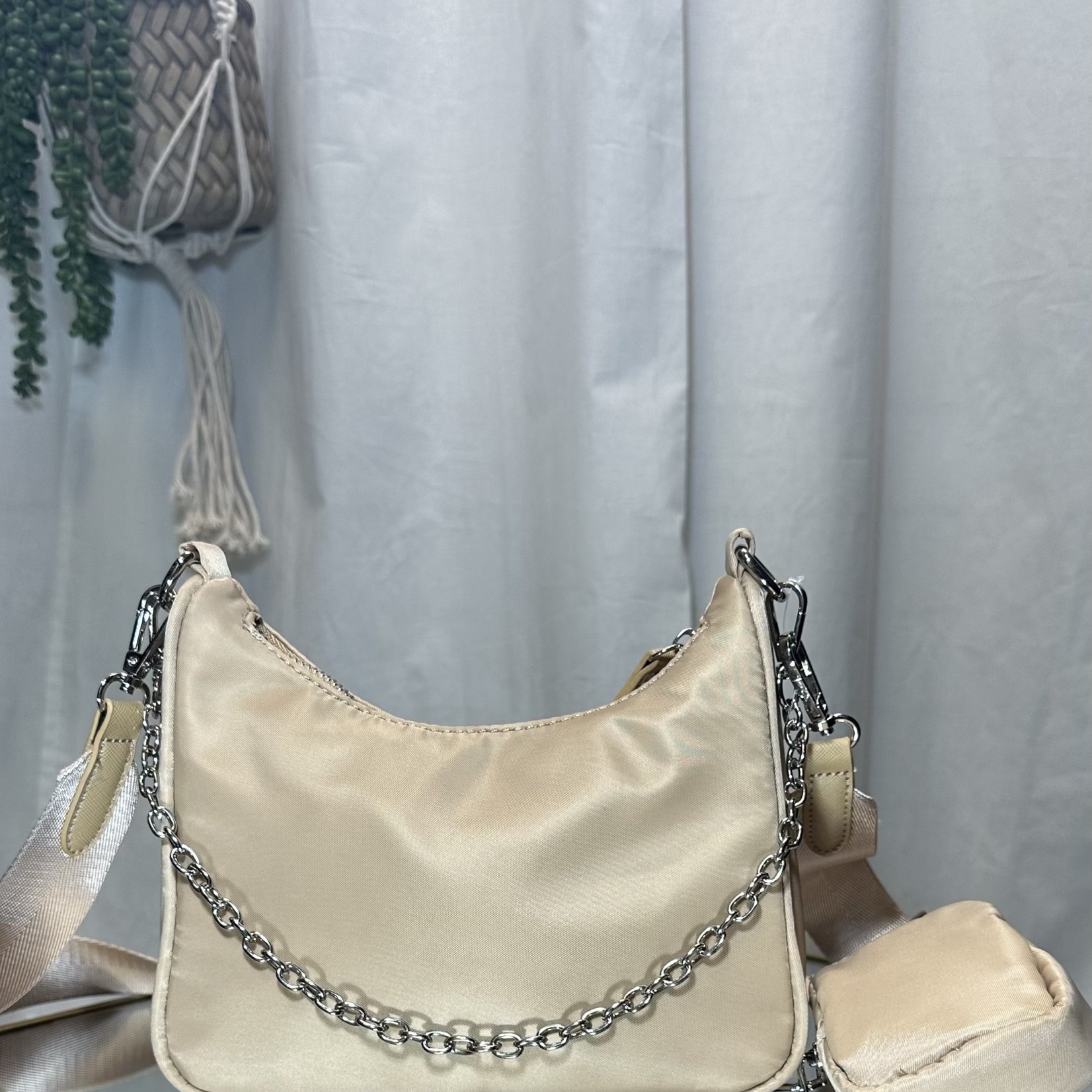 Beige Medium Purse with Little Bag