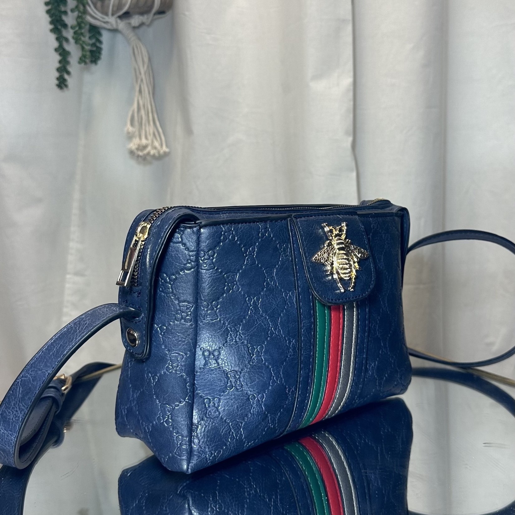 Navy Blue Queen Bee Purse Medium