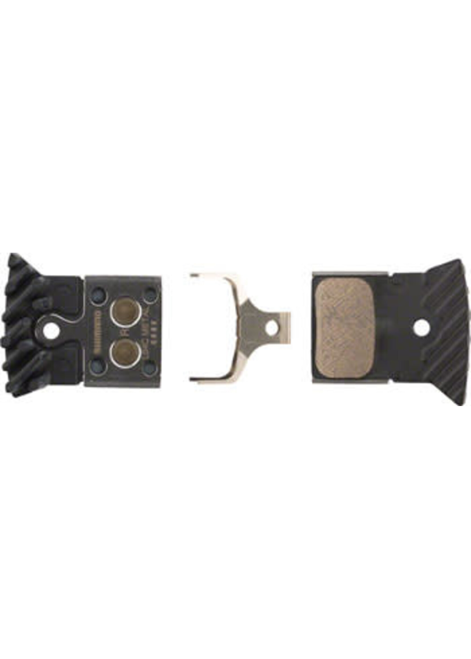 SHIMANO Shimano L04C-MF Disc Brake Pads and Springs - Metal Compound, Finned Alloy and Stainless Steel Back Plate, One Pair