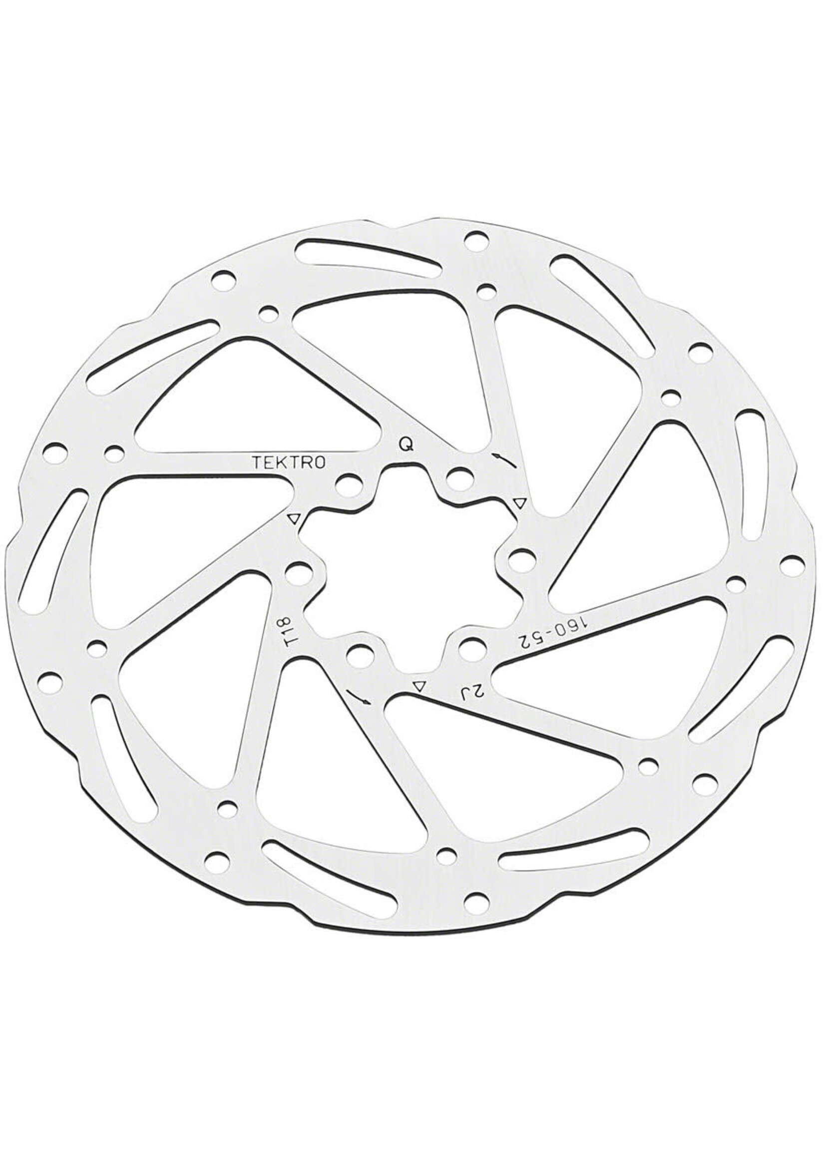 Tektro Tektro TR160-52 Disc Rotor - 160mm, 6-Bolt, 1.8mm Thickness, For 2-Piston Calipers