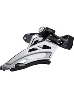 SHIMANO Shimano Deore FD-M5100-M Front Derailleur - 11-Speed, Double, Mid Clamp, Front Pull, Clamp Band, Black/Silver