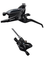 SHIMANO Shimano ST-EF505 EZ Fire Plus Shift/Brake Lever with BR-MT200 Disc Brake Caliper - Left/Front, 3x Shift, 2-Piston, Black