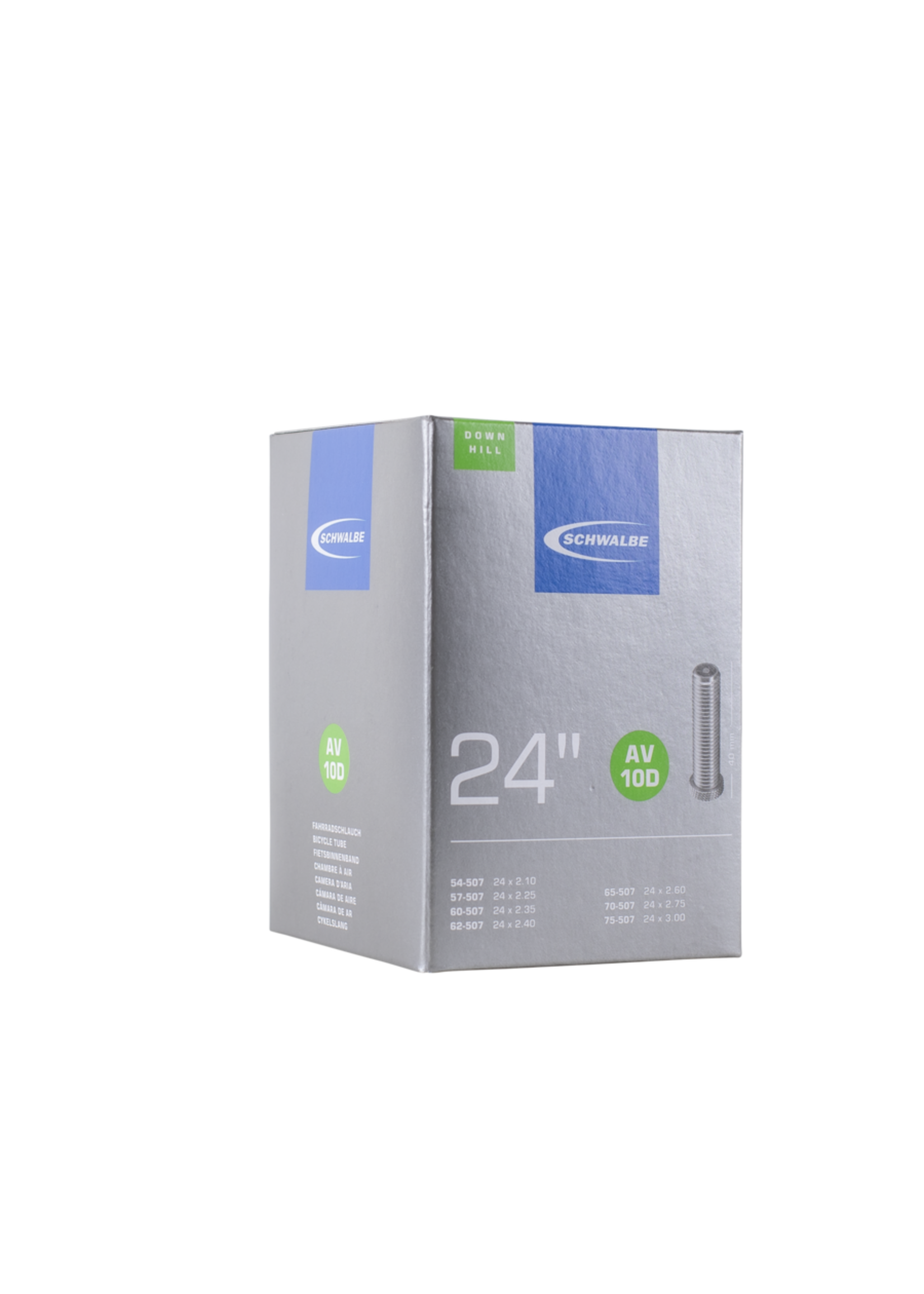 Schwalbe AV10, Regular weight, 40mm Schrader valve, 40-507 47-507, 50-507, 54-507, 57-507, 62-507/24