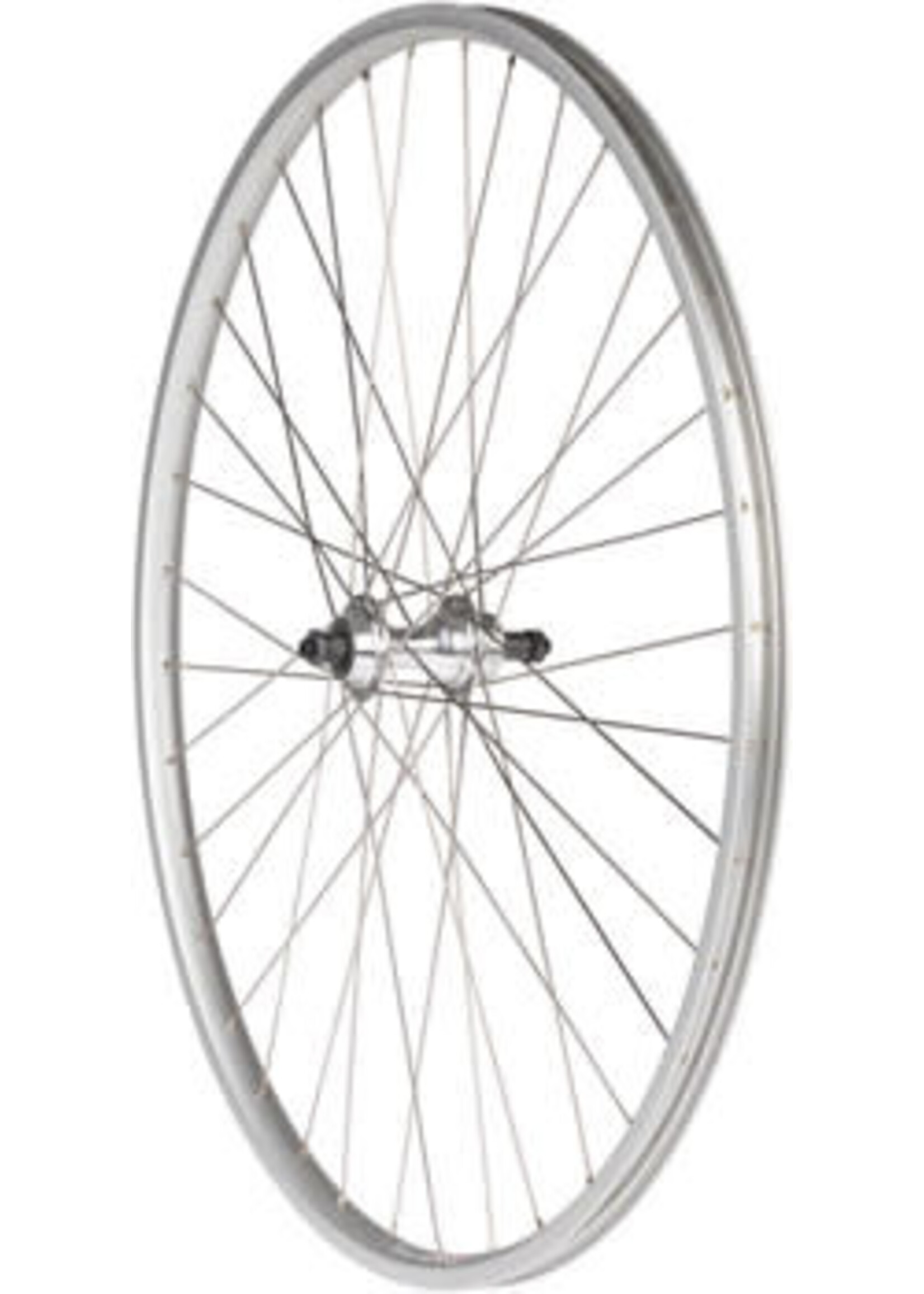 Quality Wheels Quality Wheels Value Single Wall Series Rear Wheel - 27", QR x 130mm, Rim Brake, Freewheel, Silver, Clincher, 36H