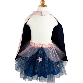 Great Pretenders Super-Duper Tutu/Cape/Mask, Pink/Navy Size 4-6