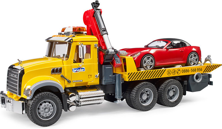 Bruder Mack Tow Truck with Roadster from Bruder