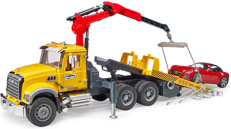 Bruder Mack Tow Truck with Roadster from Bruder