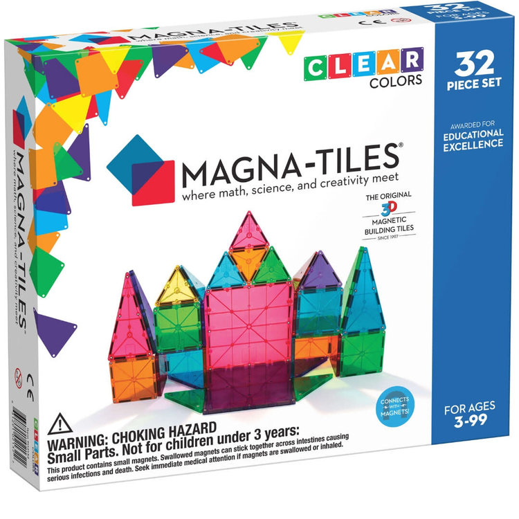Magna-Tiles Magnatiles Clear Colors 32 pc Set