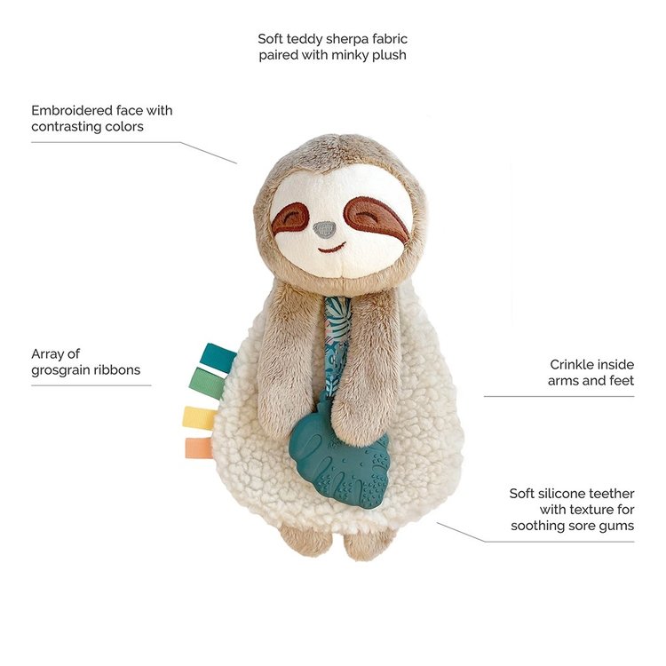 Itzy Ritzy Itzy Lovey Sloth Plush with Teether