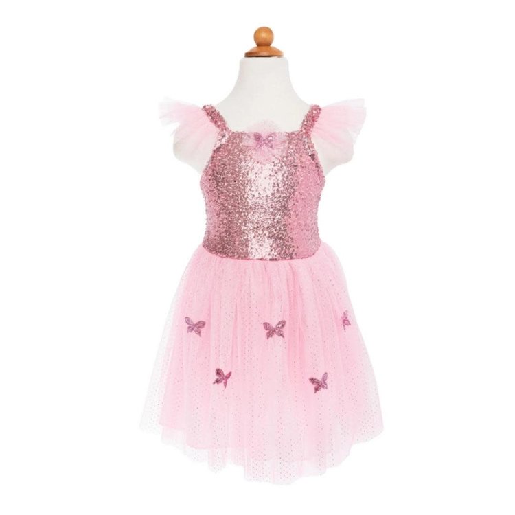 Great Pretenders Pink Sequins Butterfly Dress & Wings Size 5-7