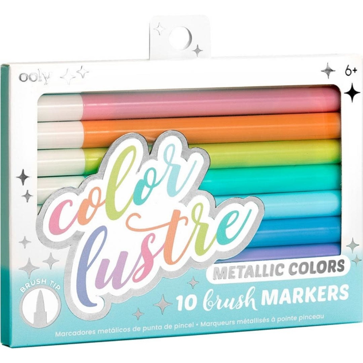 Ooly Color Lustre Metallic Brush Markers Set of 10