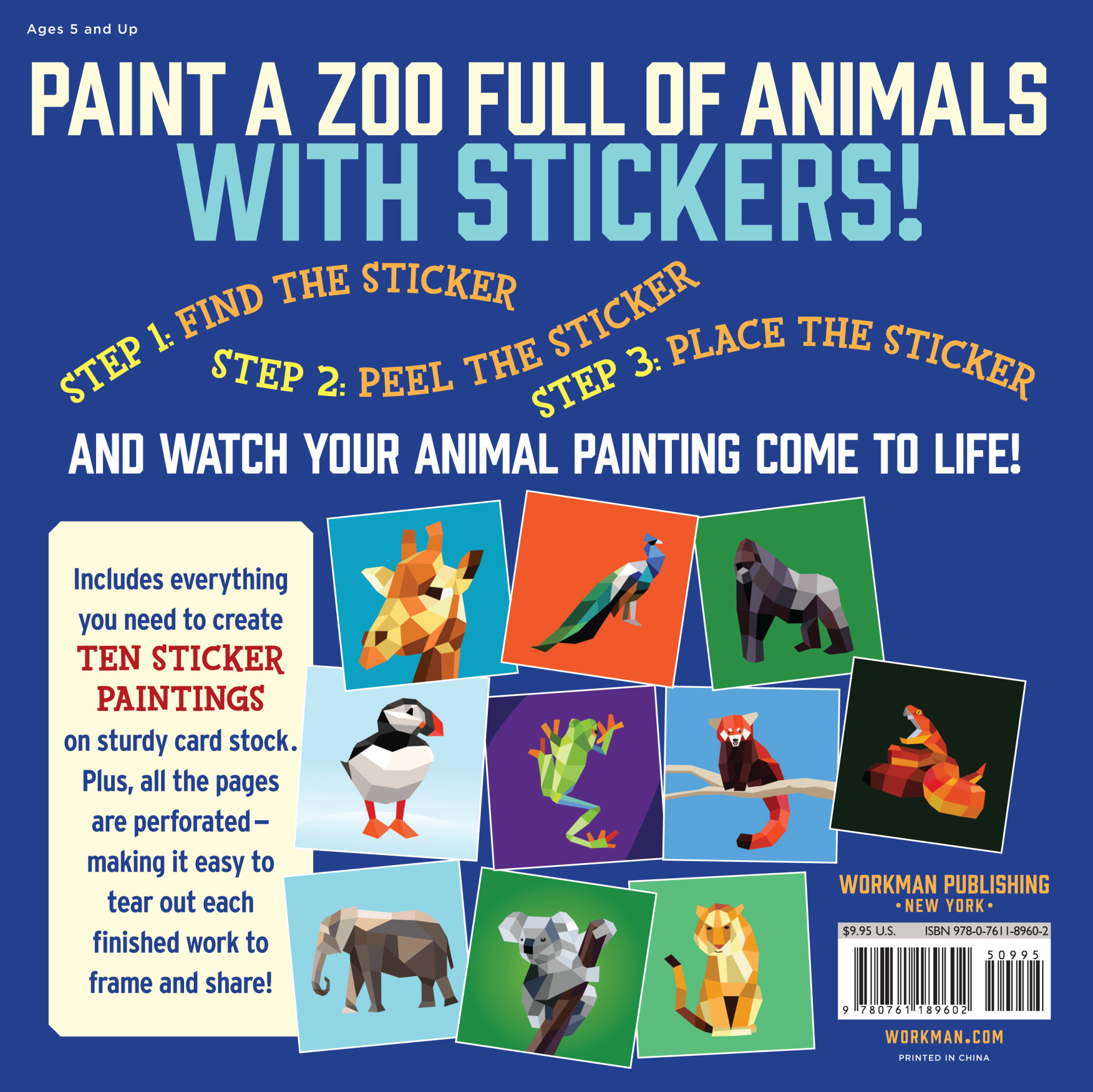 Paint By Sticker Kids Zoo Animals - Mudpuddles Toys and Books