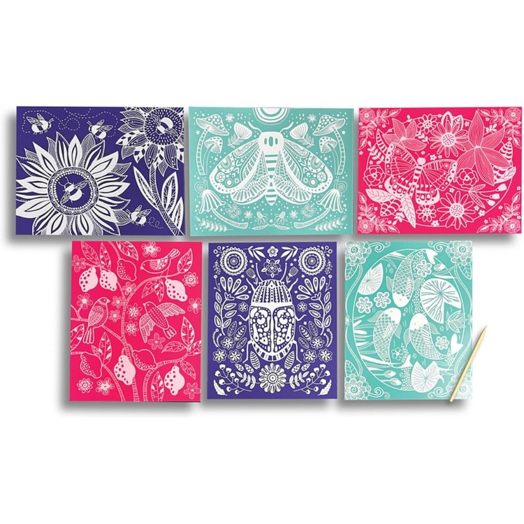 Ooly Glorious Garden Scratch & Shine Foil Art Kit