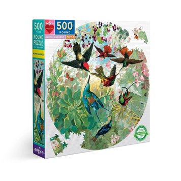 Eeboo Hummingbirds 500 pc Round Puzzle