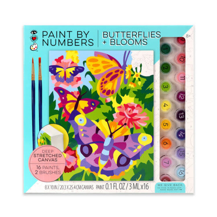 Bright Stripes Butterflies and Blooms Paint by Number