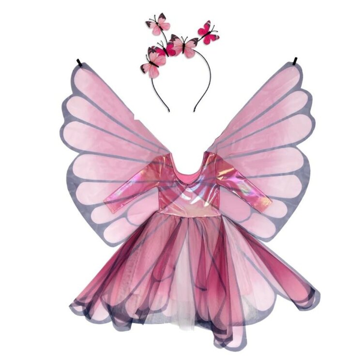 Great Pretenders Butterfly Twirl Dress with Wings, Pink, Size 5-6