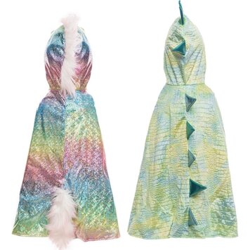 Great Pretenders Rainbow Reversible Unicorn Dragon Cape