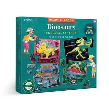 Eeboo Dinosaurs 4 x 36 pc Glow Puzzles