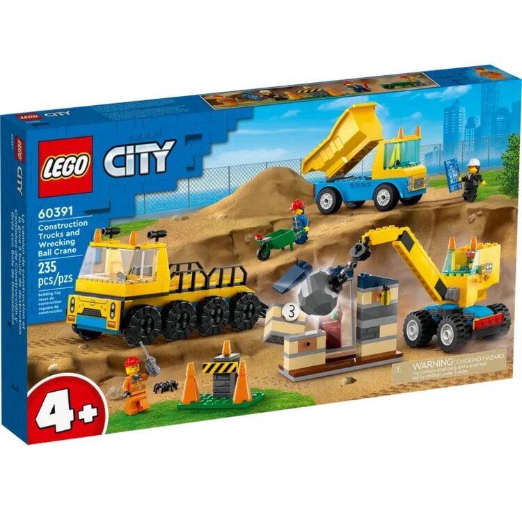 Lego Construction Trucks and Wrecking Ball Crane LEGO City