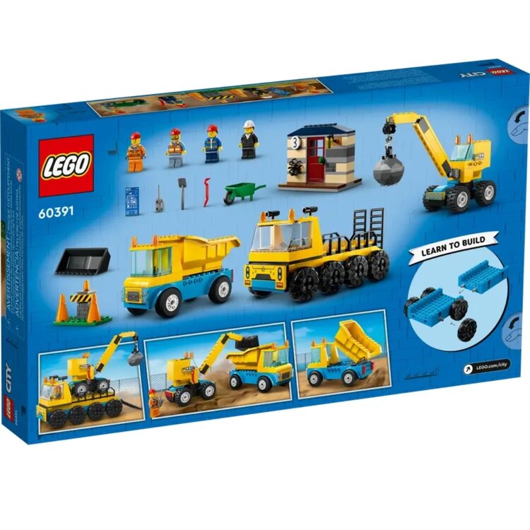Lego Construction Trucks and Wrecking Ball Crane LEGO City