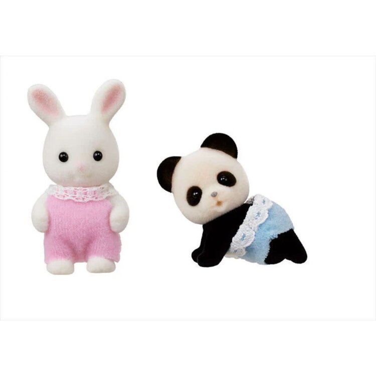 Calico Critters Baby's Toy Box Snow Rabbit & Panda CC