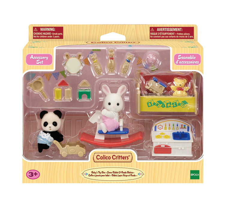 Calico Critters Baby's Toy Box Snow Rabbit & Panda CC