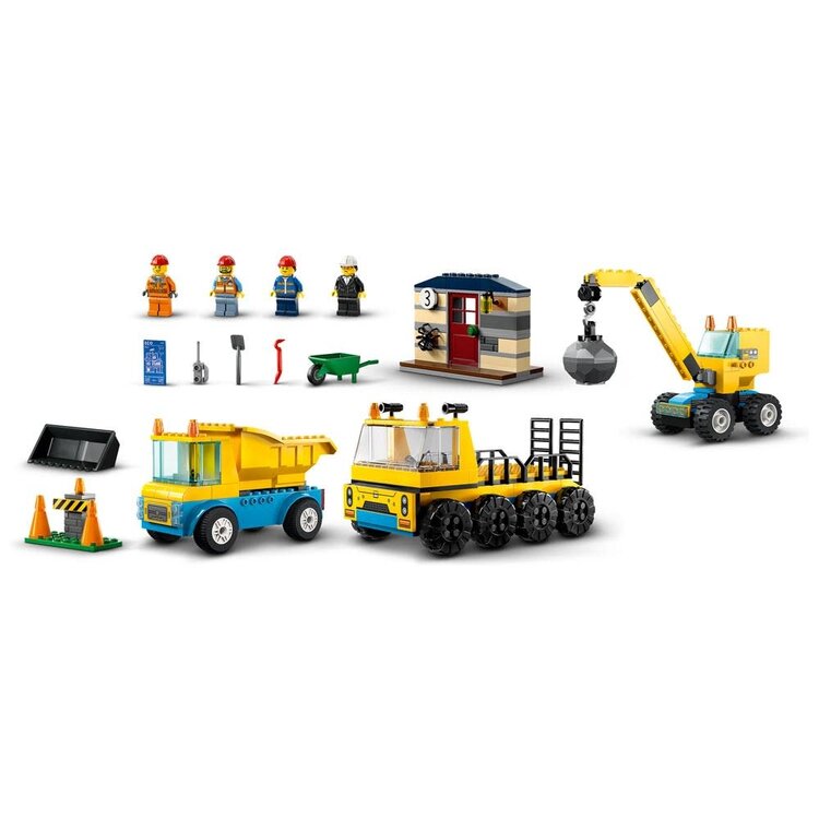 Lego Construction Trucks and Wrecking Ball Crane LEGO City