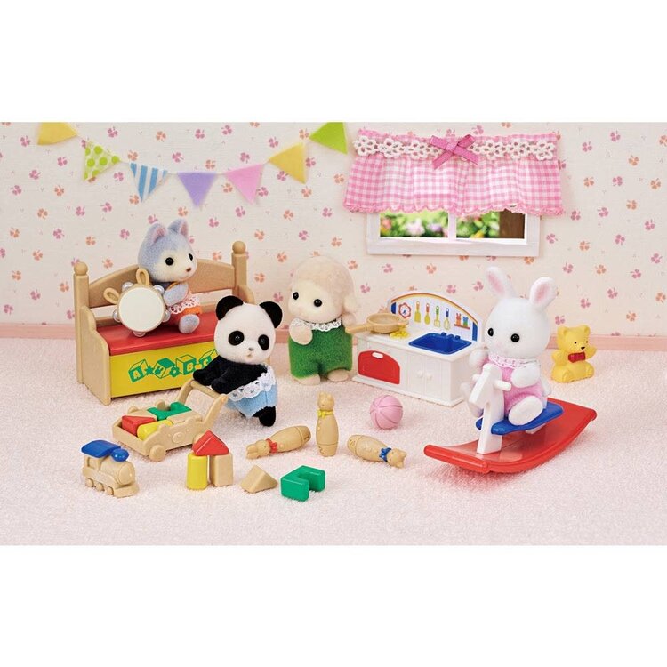 Calico Critters Baby's Toy Box Snow Rabbit & Panda CC