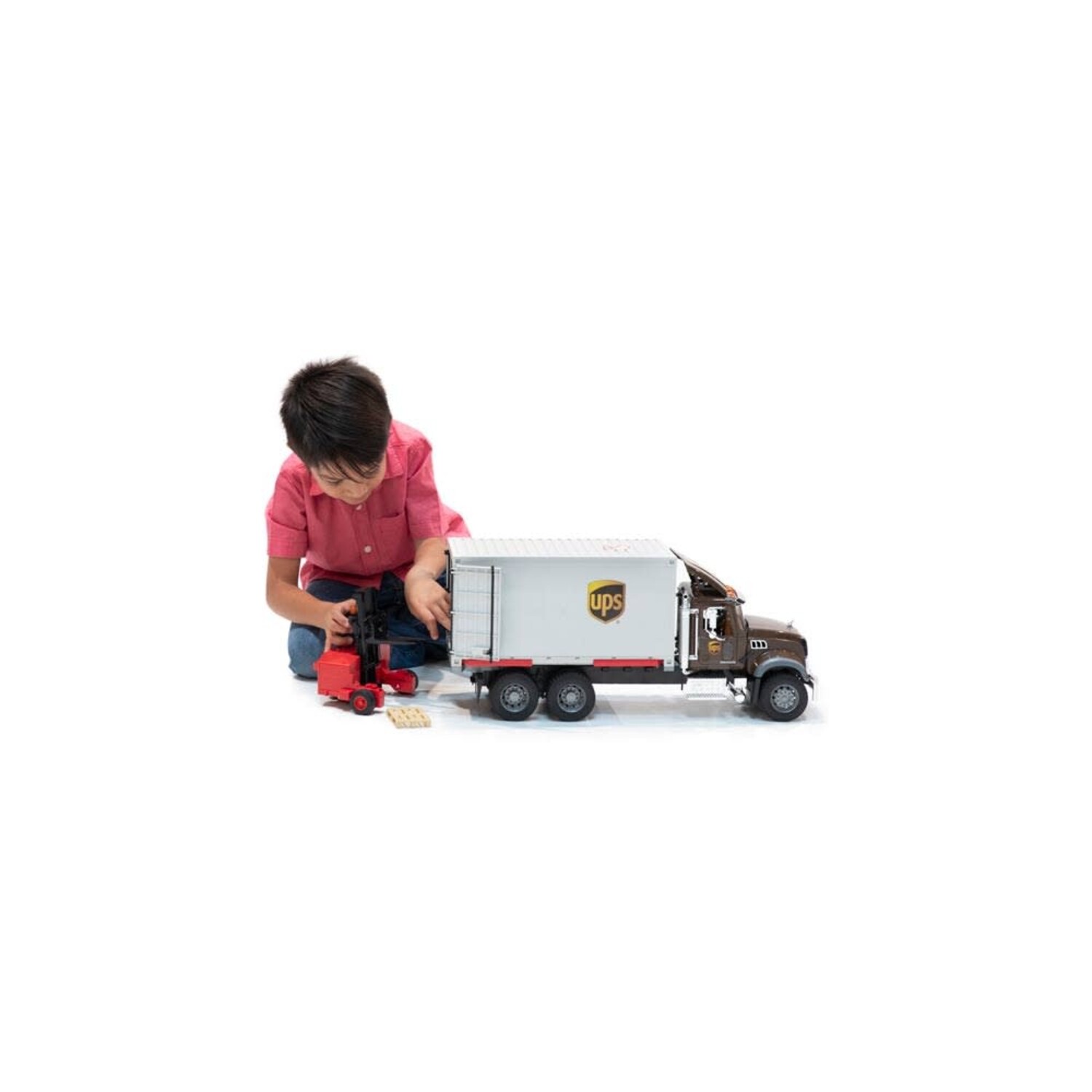 Bruder Toys 02828 Mack Granite UPS Logistics Truck with Forklift  Vehicles-Toy