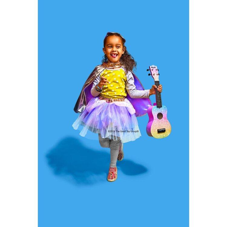 Great Pretenders Super-Duper Tutu/Cape/Mask Metallic Rose Gold/Lilac Size 4-6