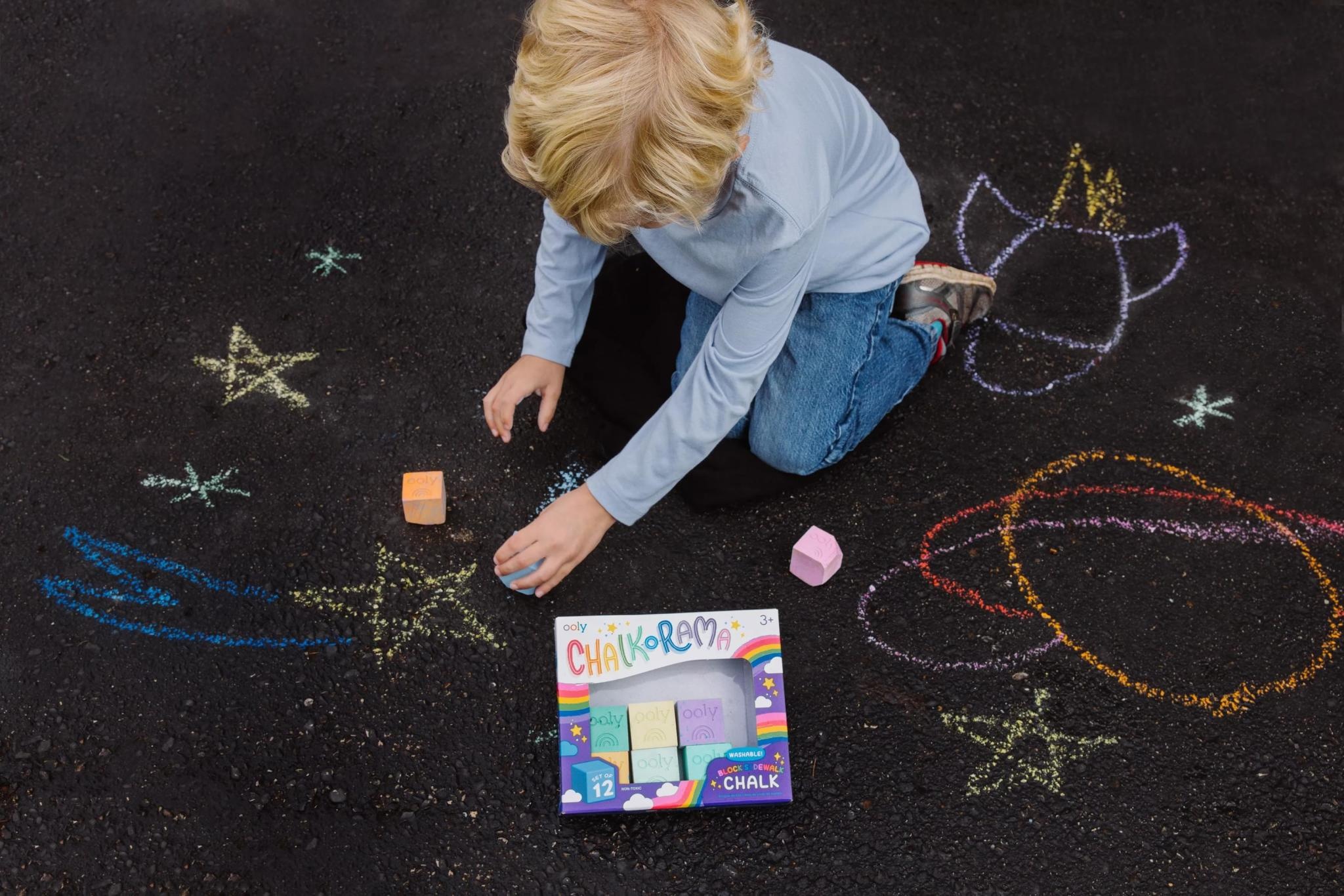 CHALKWARE BUDOG(Small)4体セット Chalk-o-Rama Block Sidewalk Chalk - Mudpuddles Toys and Books