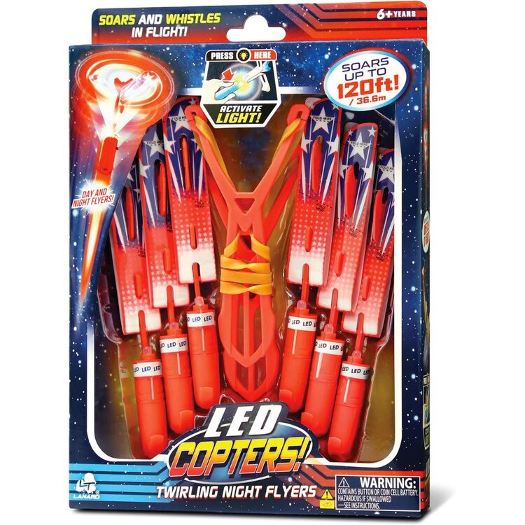 US Toy Company LED Copters Twirling Night Flyers