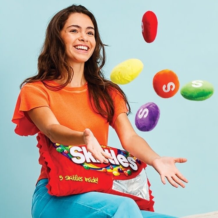 Iscream Skittles Candy Bag Pillow