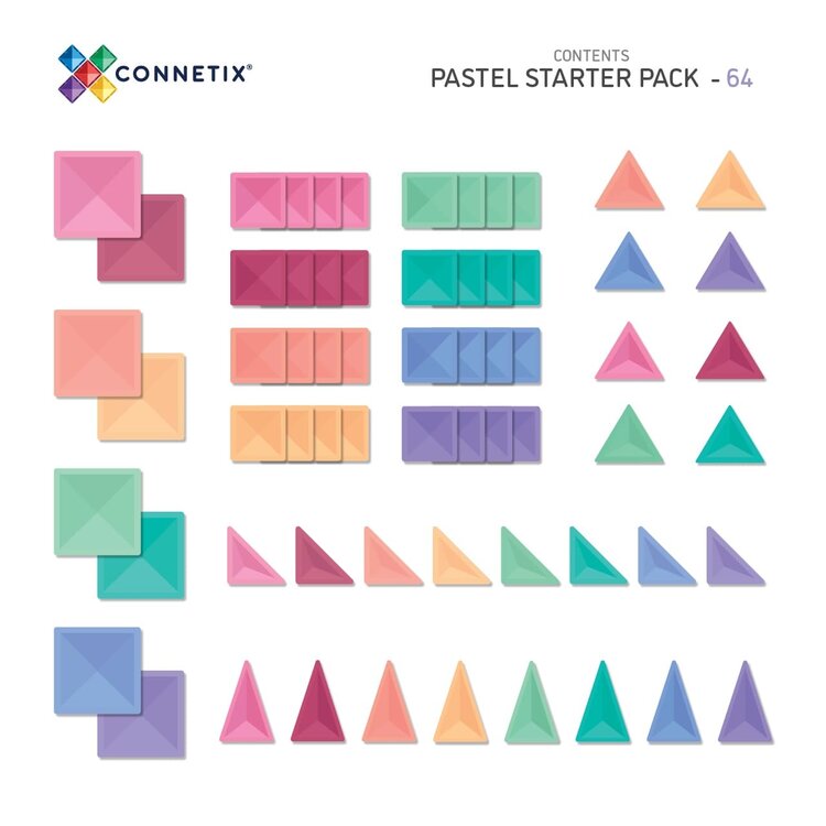 Connetix Pastel Starter Pack 64 pc Connetix