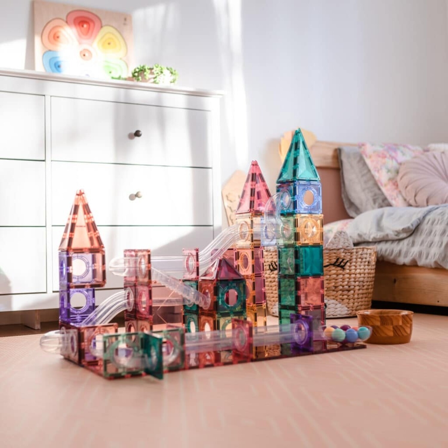 Connetix 106 Piece Ball Run Pack Pastel